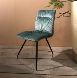 SCAUN ZAMORA - METAL / MATERIAL - NEGRU / ALBASTRU
