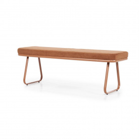 BANCHETA SKOLA - TESATURA / METAL - PORTOCALIU - 140(L) x 48(h) x 42(l)