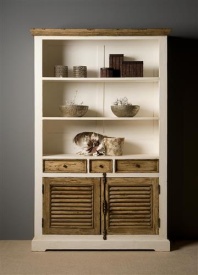 BIBLIOTECA AMANDA - LEMN DE PIN [FSC] - ALB / NATURAL - 120(L) x 190(h) x 35(l) - Img 2