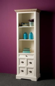 BIBLIOTECA FLEUR - LEMN DE PIN [FSC] - ALB - 66(L) x 191(h) x 40(l) - Img 2