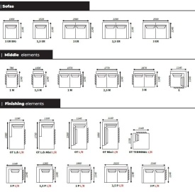 COLTAR MODULAR TORRINO - (2.5P LEFT + OT LCH RIGHT) - 320(L) x 94(h) x 198(l) (cm) - Img 8
