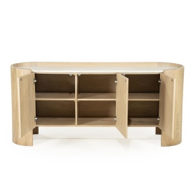 COMODA DON - LEMN DE STEJAR SI MARMURA - MARO - 165(L) x 45(l) x 75(h) cm - Img 6