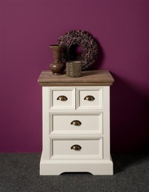 COMODA FLEUR - LEMN DE PIN [FSC] - ALB / MARO - 56(L) x 73(h) x 43(l) - Img 2