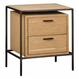 COMODA PINETO - FURNIR DE STEJAR [FSC] / METAL - NATURAL / NEGRU - 56(L) x 62(h) x 40(l)