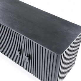 COMODA REMI CU 4 USI - DIN LEMN DE MANGO SI METAL - NEGRU - 170(L) x 80(h) x 45(l) - Img 5