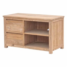 COMODA TV CORBETTA - LEMN DE TEC [FSC] - MARO NATURAL - 100(L) X 60(H) X 50(L) CM - Img 1