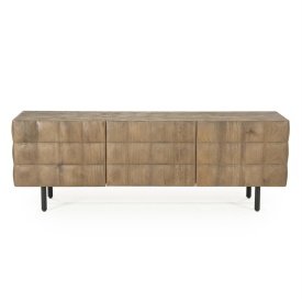 COMODA TV FELIX - LEMN DE MANGO SI FIER - MARO - 162(L) x 41.5(l) x 54(h) cm - Img 1