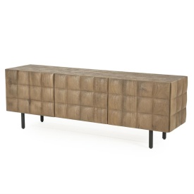 COMODA TV FELIX - LEMN DE MANGO SI FIER - MARO - 162(L) x 41.5(l) x 54(h) cm - Img 2