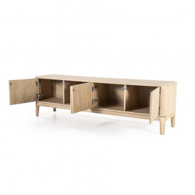 COMODA TV HARVEY CU 4 USI - DIN LEMN DE STEJAR SI FURNIR [FSC] - NATURAL - 170(L) x 50(h) x 40(l) - Img 4