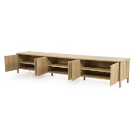 COMODA TV JAKE 6 USI - LEMN SI FURNIR DE STEJAR - NATURAL - 264(L) x 47(l) x 50(h) cm - Img 7