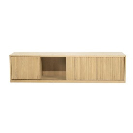 COMODA TV MILO - LEMN SI FURNIR DE STEJAR - NATURAL - 180(L) x 42(l) x 43(h) cm - Img 1
