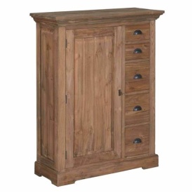 DULAP BOLOGNA - LEMN DE TEC RECICLAT / METAL - NEGRU / MARO NATURAL - 100(L) x 128(h) x 40(l)