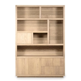 DULAP HELSINKI - LEMN SI FURNIR DE STEJAR - NATURAL - 150(L) x 42(l) x 220(h) cm