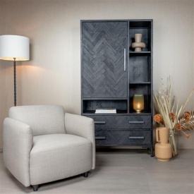 FOTOLIU BRADFORT - METAL / MATERIAL - NEGRU / ALB - 84(L) X 76(H) X 84(L) - Img 2