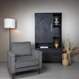 FOTOLIU NORWICH LARA - METAL / MATERIAL - NEGRU / GRI - 91(L) X 88(H) X 81(L) - Img 2