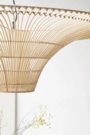 LAMPĂ SUSPENDATĂ HANOI MARE - RIET - NATURAL - 95(L) x 95(l) x 30(h) - Img 3