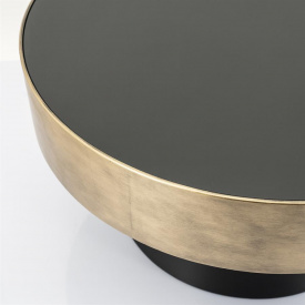 MASA DE CAFEA BUNGA MARE - METAL - NEGRU / GOLD - Ø75 x 40(h) - Img 2