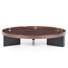 MASA DE CAFEA MAYSON - MDF / STEJAR FIN - MARO / NEGRU - Ø120 x 25(h) - Img 1