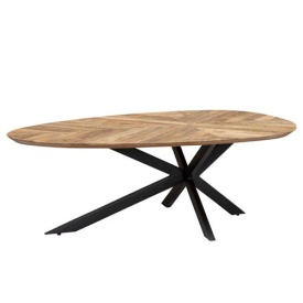MASA DE CAFEA PIANELLA - LEMN DE MANGO / METAL - NEGRU / MARO NATURAL - 130(L) X 45(H) X 80(L) CM