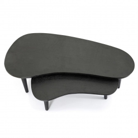 MASA DE CAFEA SIDETABLE GUUS (SET DE 2) - LEMN DE MANGO [FSC] - NEGRU - 70/110(L) x 32/38(h) x 45/54(l) - Img 2