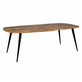 MASA DE DINING GIOVANNI - LEMN DE MANGO / METAL - NEGRU / MARO NATURAL - 220(L) X 78(H) X 110(L) CM