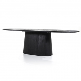 MASA DE DINING NEAGRA - LEMN DE MANGO - NEGRU - 300(L) x 76(h) x 110(l) - Img 2