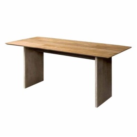 MASA DE DINING ORA - LEMN DE TEC RECICLAT / METAL - MULTICOLOR - 220(L) X 76(H) X 100(L) CM - Img 1