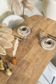 MASA DE DINING TABASSUM - LEMN DE TEC RECICLAT - NATURAL - 220(L) x 78(h) x 100(l) - Img 6