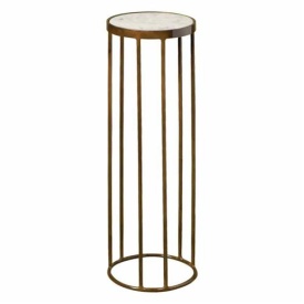 MASA LATERALA RENEW IRON - METAL - BRONZ / MARMURA - 23(L) X 74(H) X 23(L) CM
