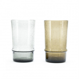 PAHAR BUBBLE MARE - STICLA - GRI TRANSPARENT - Ø 8.2 x 14(h) - Img 2