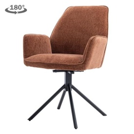 SCAUN AMARO - METAL / MATERIAL - NEGRU / TERACOTA - 64.5(L) X 88.5(H) X 60(L) - Img 1