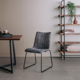 SCAUN BUNOL SAVANNAH - METAL / MATERIAL - NEGRU / ANTRACIT - 65(L) X 86(H) X 49(L) - Img 2