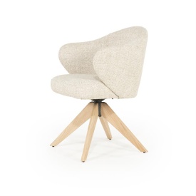 SCAUN CONNOR DONNA - LEMN DE STEJAR SI STOFA - BEJ - 61.5(L) x 60(l) x 81.5(h) cm - Img 2