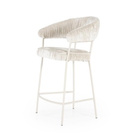 SCAUN DE BAR LIZZY FEMME - TESATURA SI METAL - BEJ - 55(L) x 53(l) x 96(h) cm - Img 2