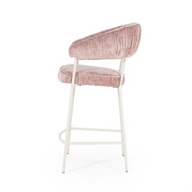 SCAUN DE BAR LIZZY FEMME - TESATURA SI METAL - ROZ - 55(L) x 53(l) x 96(h) cm - Img 3