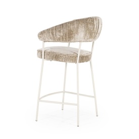 SCAUN DE BAR LIZZY FEMME - TESATURA SI METAL - TAUPE - 55(L) x 53(l) x 96(h) cm - Img 4