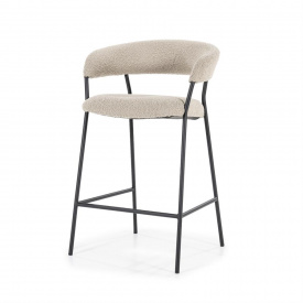 SCAUN DE BAR LUKA - POLIESTER / METAL - TAUPE - 56(L) x 90(h) x 57.5(l) - Img 1