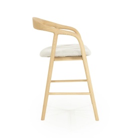 SCAUN DE BAR RAYVEN - LEMN DE FRASIN SI TESATURA - NATURAL - 55(L) x 60(l) x 94(h) cm - Img 10