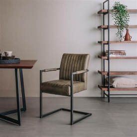 SCAUN FERRO - METAL / MATERIAL - NEGRU / VERDE - 61(L) X 88(H) X 52(L) - Img 2