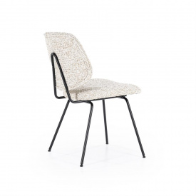 SCAUN JON MAYWOOD - METAL / LEMN / TESATURA 100% POLIESTER - ALB CU PICATELE - 49.5(L) x 82(h) x 58(l) - Img 8