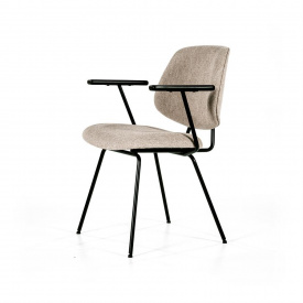 SCAUN LYNN CU COTIERA - METAL / TESATURA BEJ - 62(L) x 82(h) x 57.5(l) - Img 2