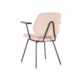 SCAUN LYNN CU COTIERA - TESATURA ROZ - 62X57,5X82 CM - DIN TESATURA SI METAL - (L) x (h) x (l) - Img 7