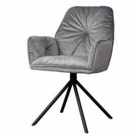 SCAUN PALMA BLUVEL - METAL / MATERIAL - NEGRU / GRI - 63(L) X 90(H) X 62(L)