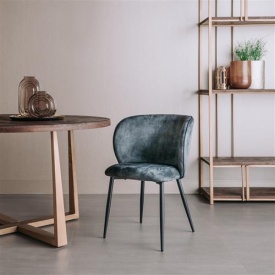 SCAUN PERANO - METAL / MATERIAL - NEGRU / VERDE INCHIS - 61(L) X 83(H) X 59.5(L) - Img 2