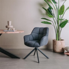 SCAUN PIVOTANT ALBA ALPIN - METAL / MATERIAL - NEGRU / INDIGO - 67(L) X 86(H) X 66(L) - Img 2