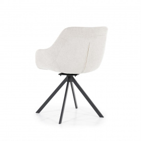 SCAUN PIVOTANT MAMÉ HOUSTON - METAL / LEMN / TESATURA 100% POLIESTER - ALB MURDAR - 58(L) x 82(h) x 61.5(l) - Img 5
