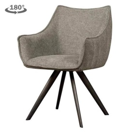 SCAUN PIVOTANT RIVIERA BREGO - METAL / MATERIAL - NEGRU / GRI - 62(L) X 88(H) X 60(L)