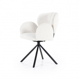 SCAUN PIVOTANT ROSALIN LUNA - METAL / LEMN / TESATURA 100% POLIESTER - ALB - 60.5(L) x 83.5(h) x 61(l) - Img 2