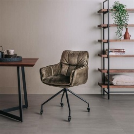 SCAUN PIVOTANT SARONNO - METAL / MATERIAL - NEGRU / VERDE - 60(L) X 88(H) X 63(L) - Img 2
