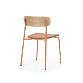 SCAUN SCHOOL - TESATURA / METAL / PLACAJ SI FURNIR DIN LEMN DE FRASIN [FSC] - TERACOTA - 47(L) x 77(h) x 49.5(l) - Img 7